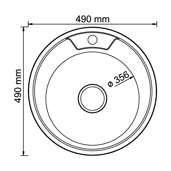 Мойка круг d 49 (0,8) вып 3 1/2 MIXLINE (глуб чаши 18см) с сифоном без гофры