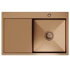 Мойка настол.монтаж 78х50 (3,0) прав. вып 3 1/2  MIXLINE PRO 20см с сифоном (бронза) Ника